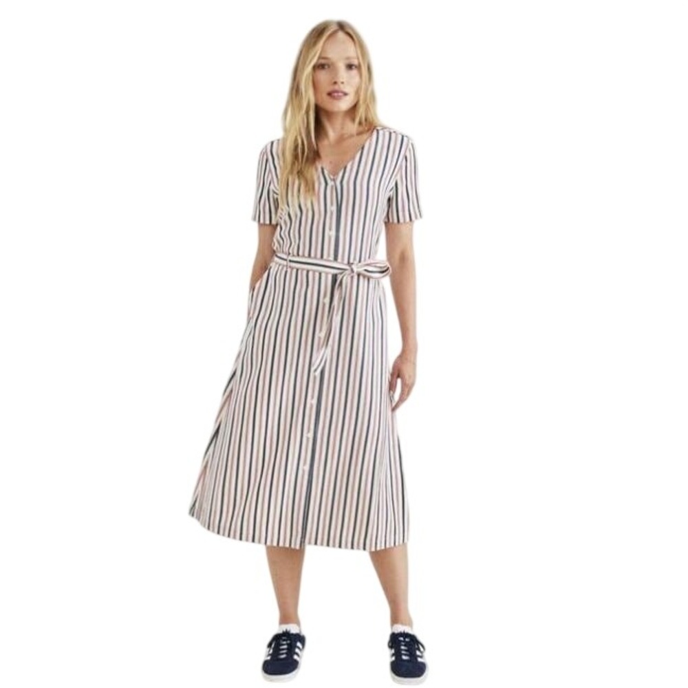 Dockers Midi Dress Relaxed Fit Blue and Red Stripes A42710003 XL‎